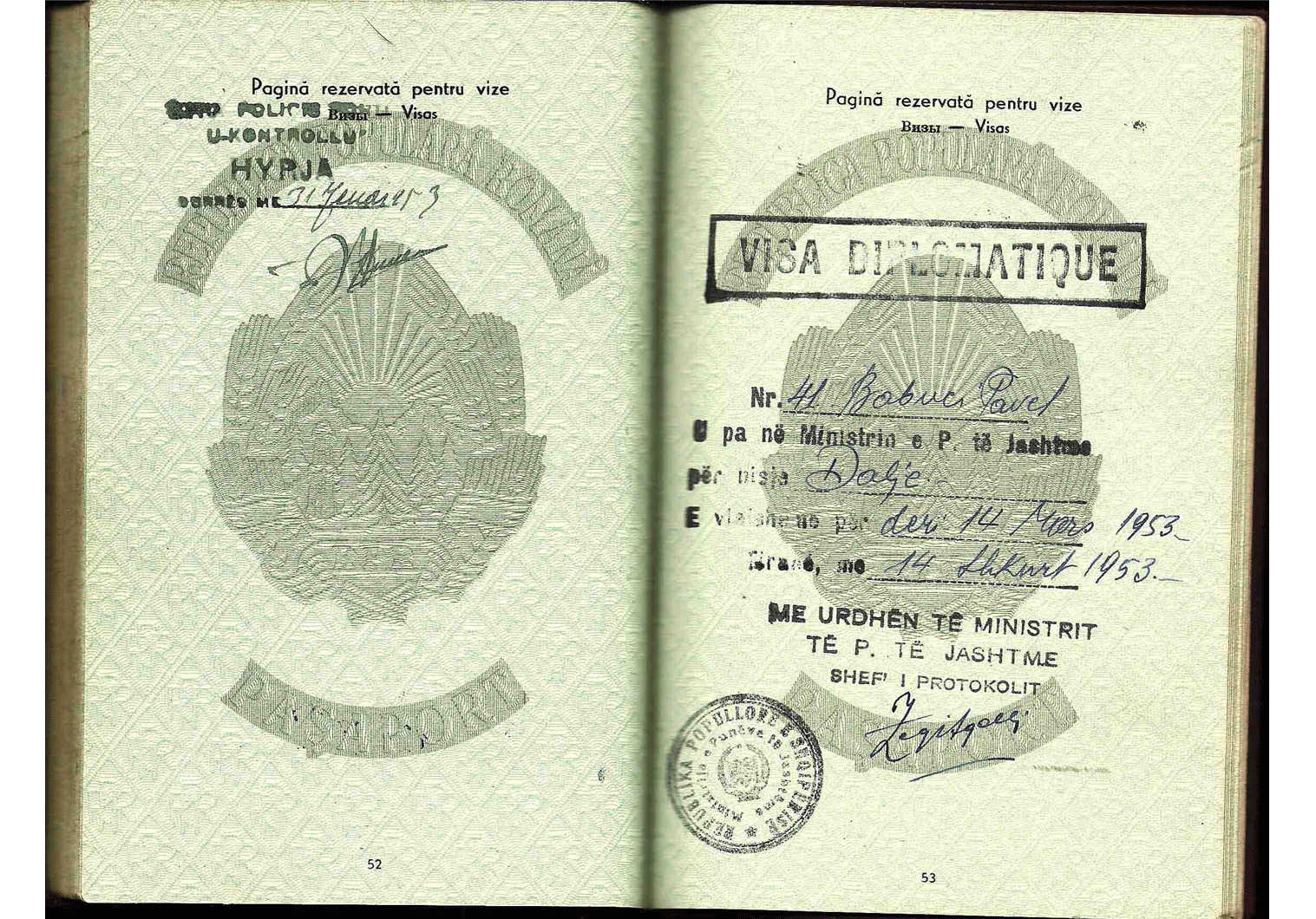 Ambassador's passport to North Korea