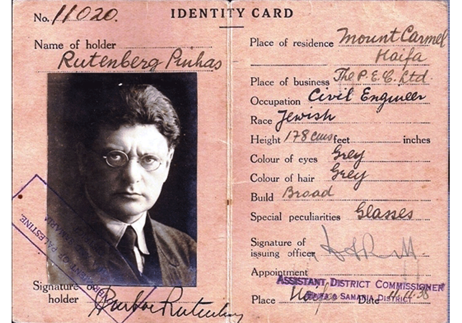Pinhas Rutenberg Mandate ID
