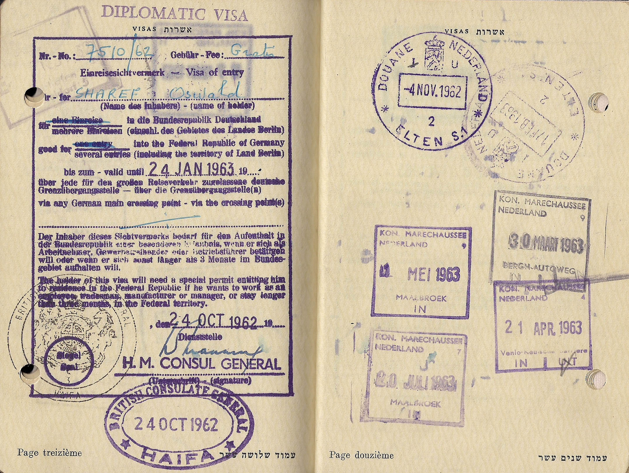 Israeli diplomatic passport