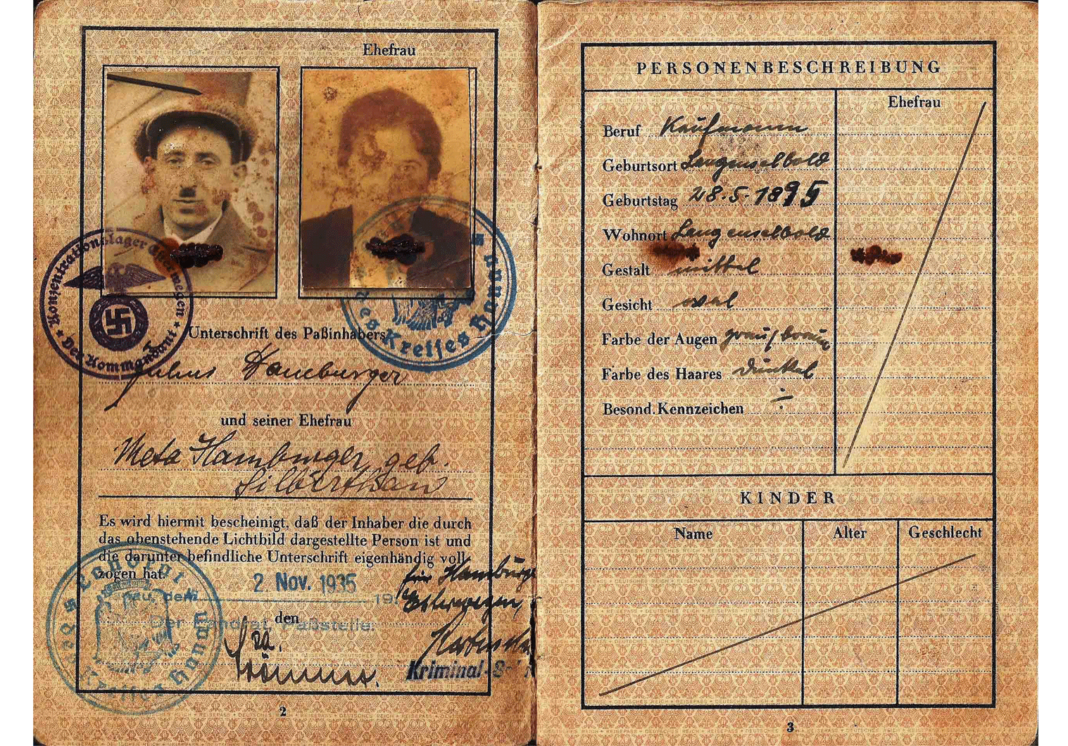 Gestapo issued German passport 1934