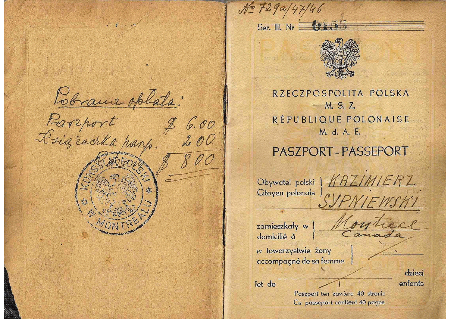 1946 Polish passport