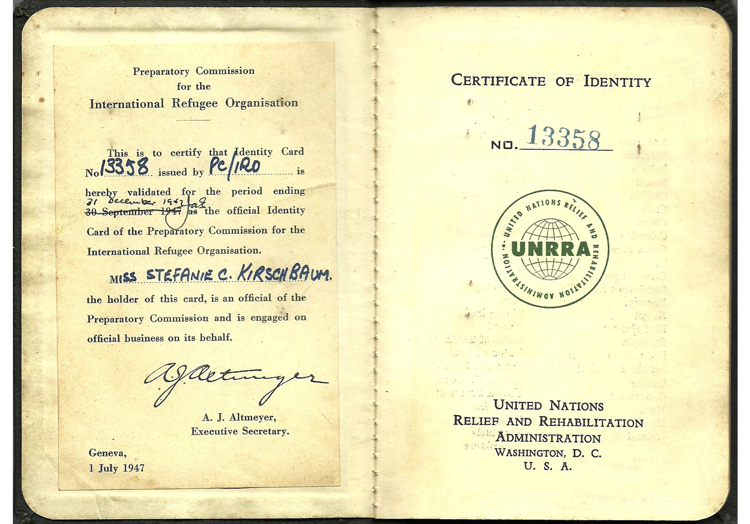 IRO ID document WW2
