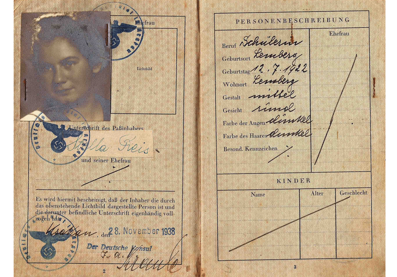 J stamped German passport