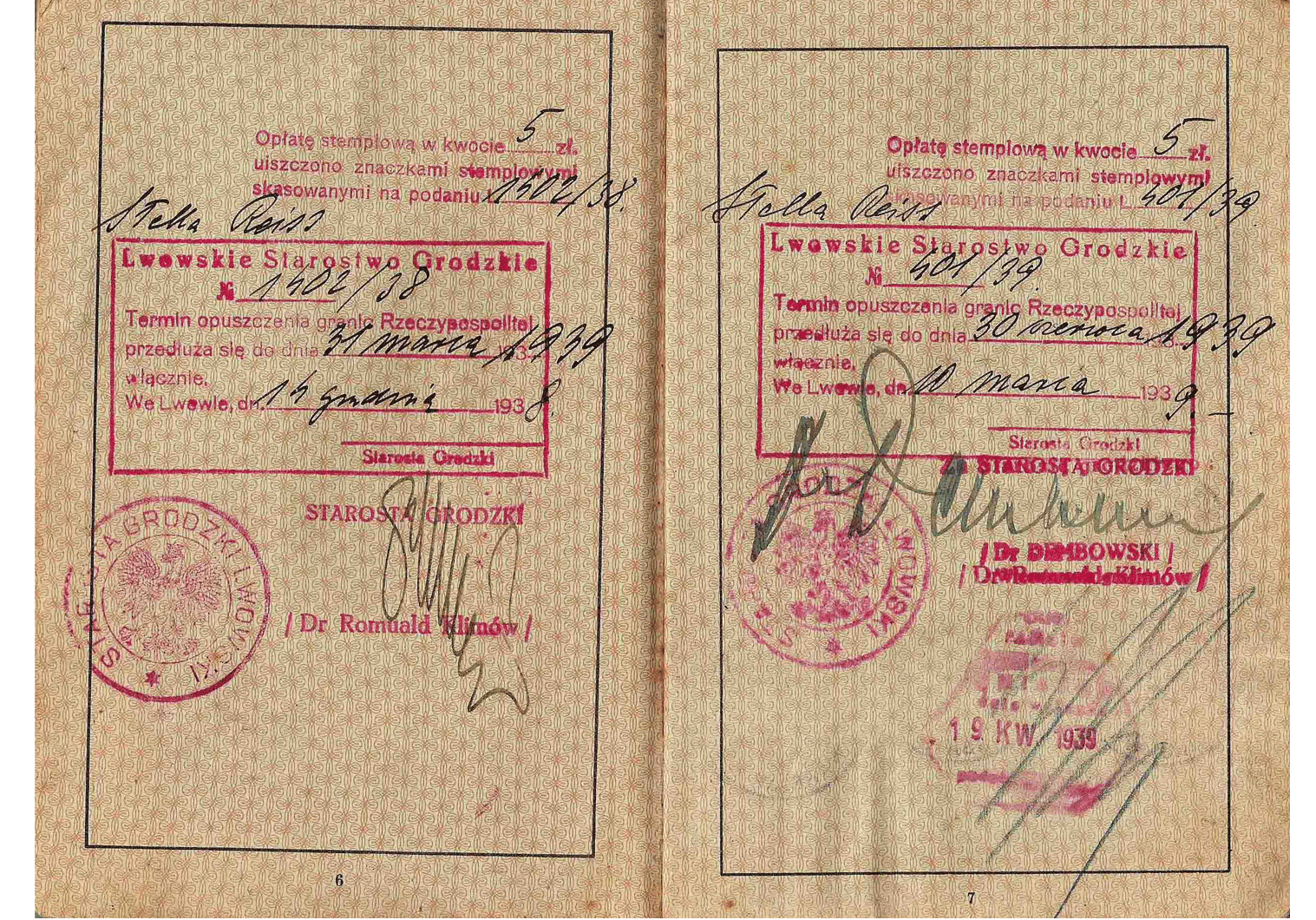 J STAMPED GERMAN PASSPORT
