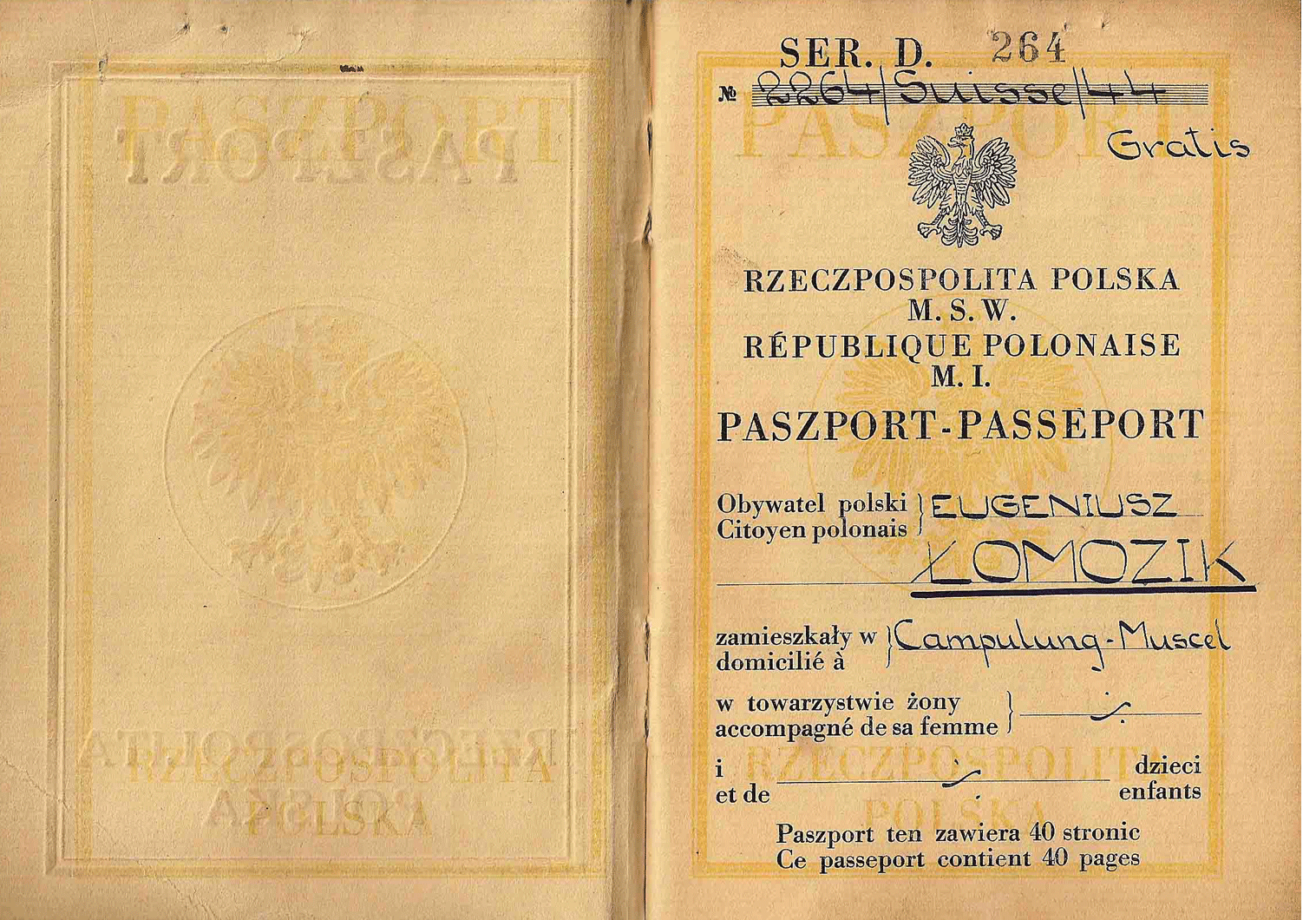Berne printed Polish Passport