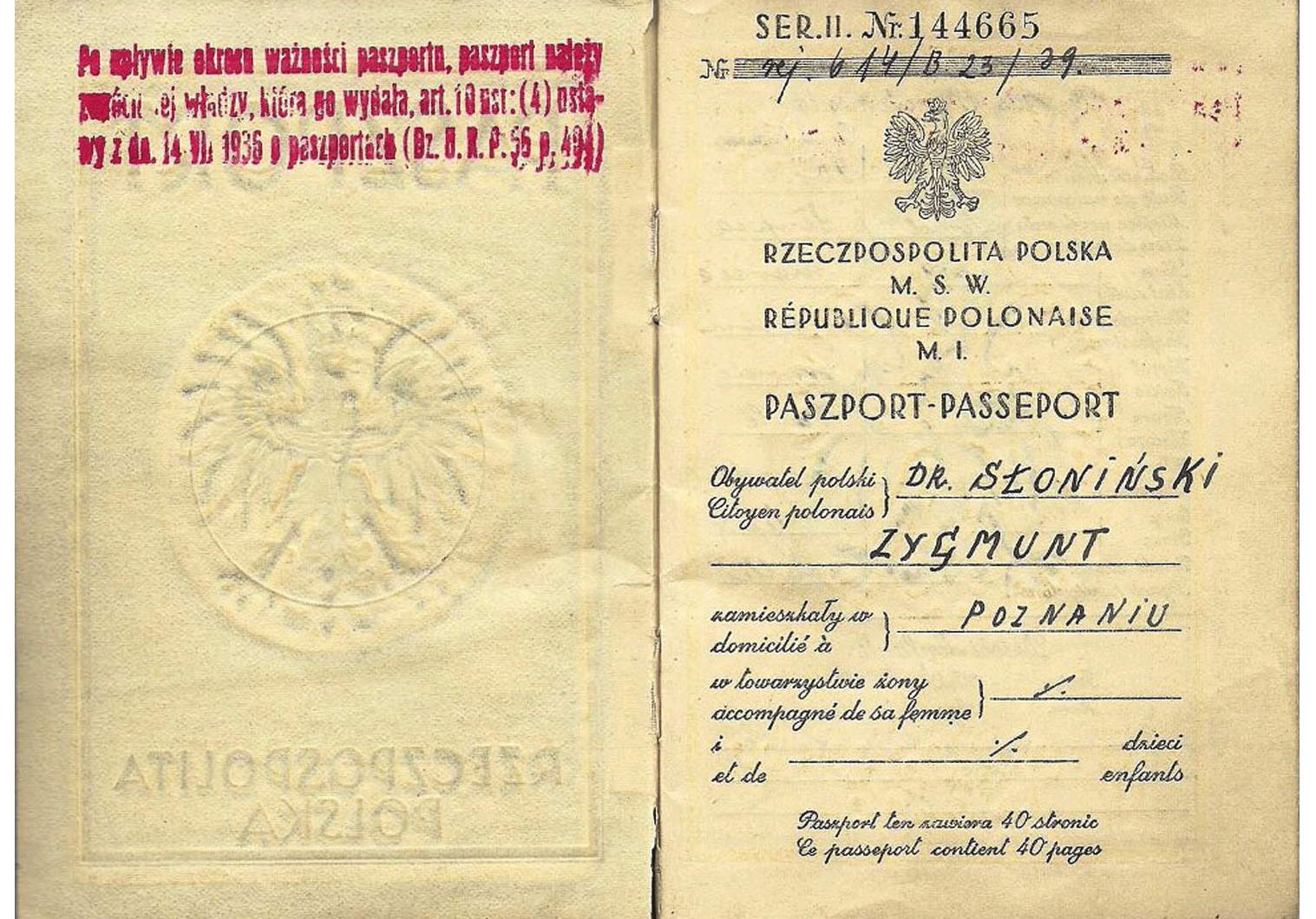Katyn victim 1939 Polish passport