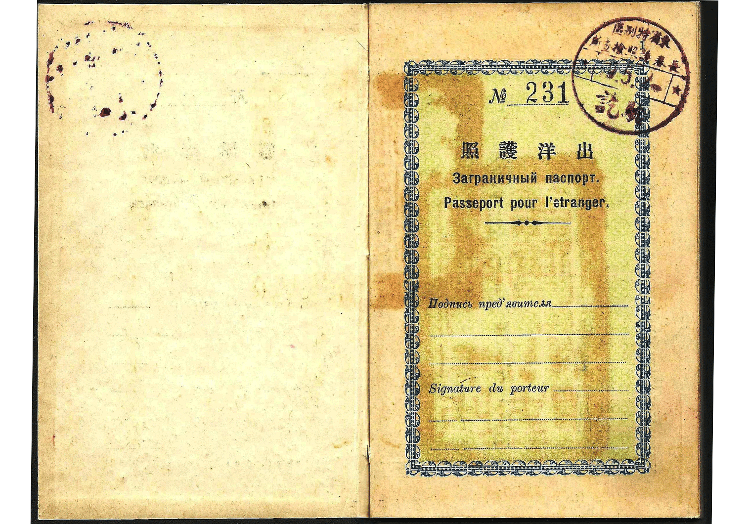 Chinese  passport - old travel document