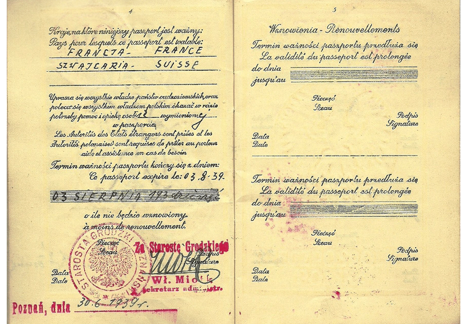 Katyn victim 1939 Polish passport