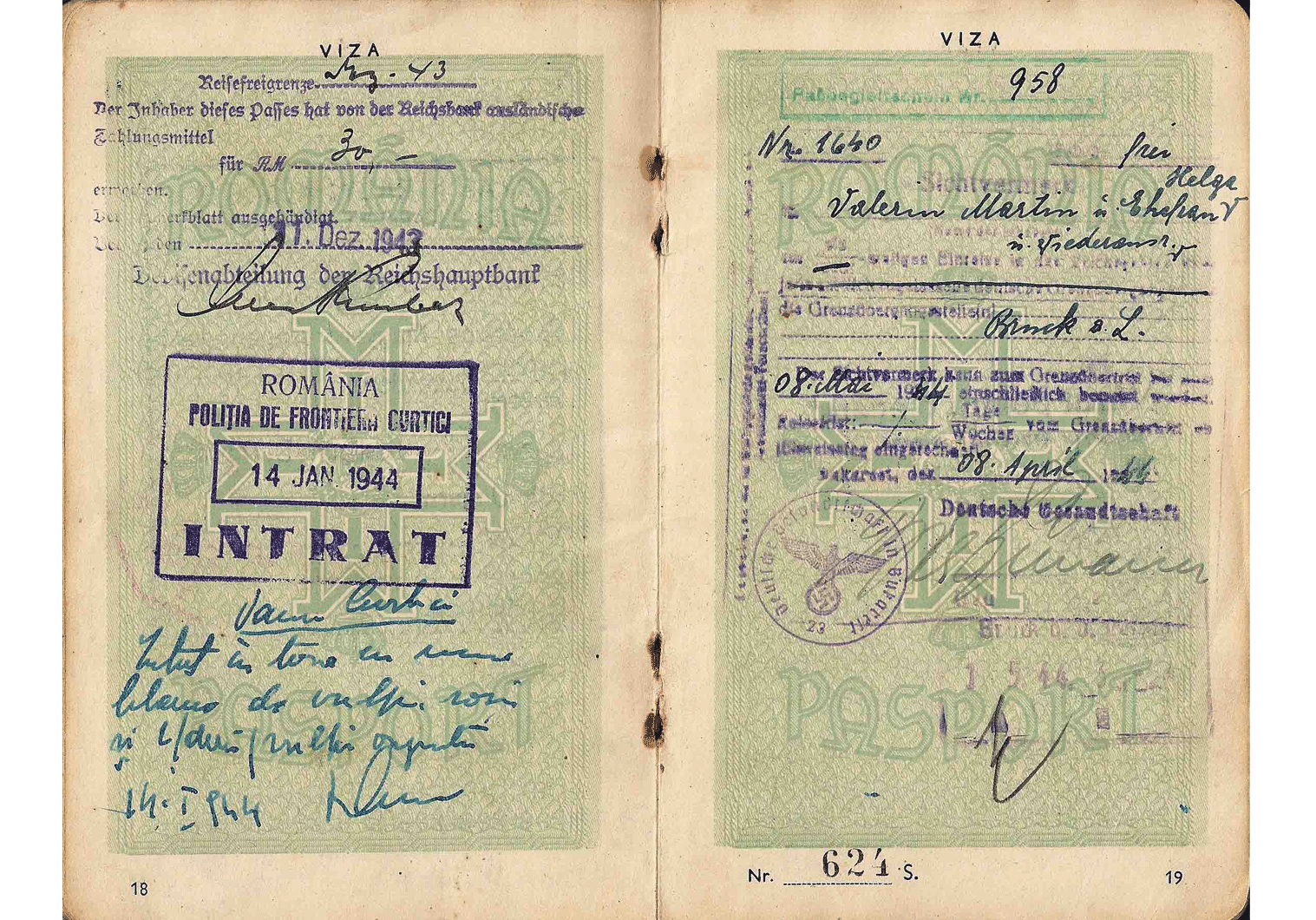 WW2 German visa