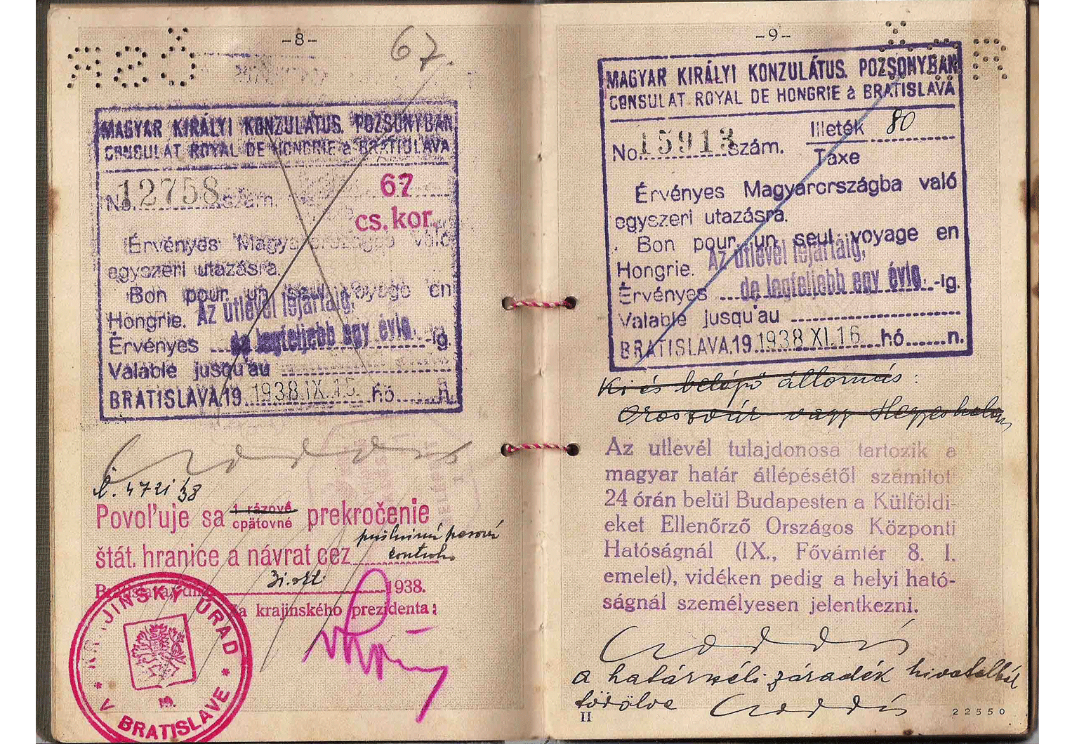 WW2 Czechoslovakia passport