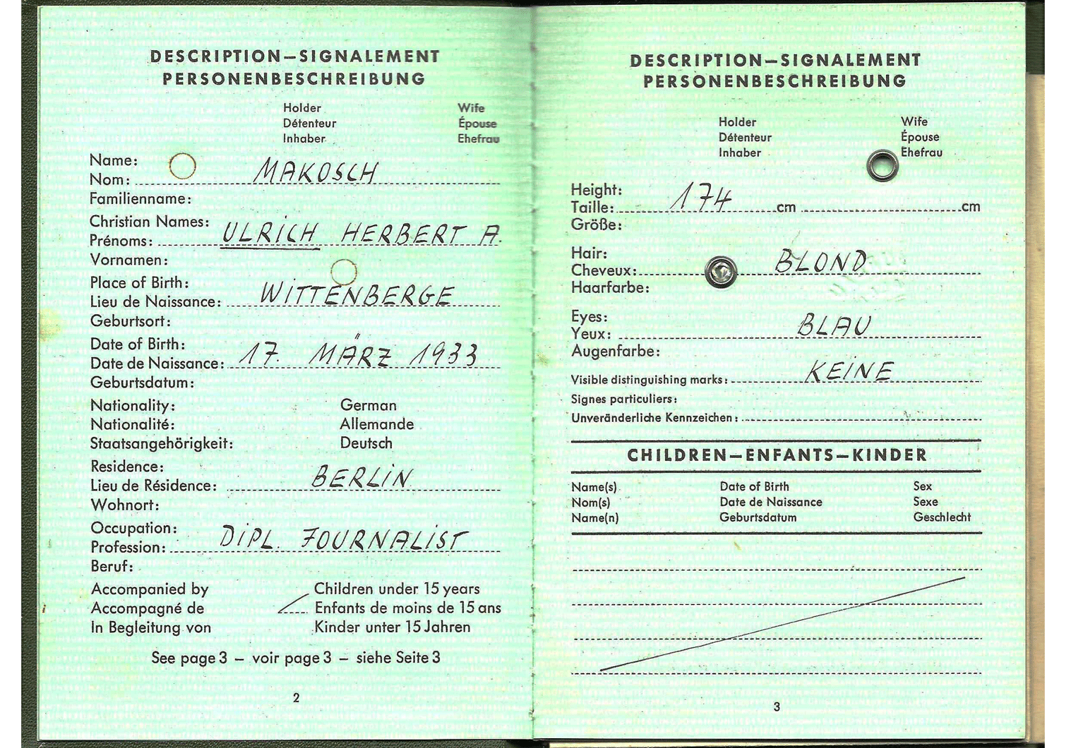 Stasi German passport
