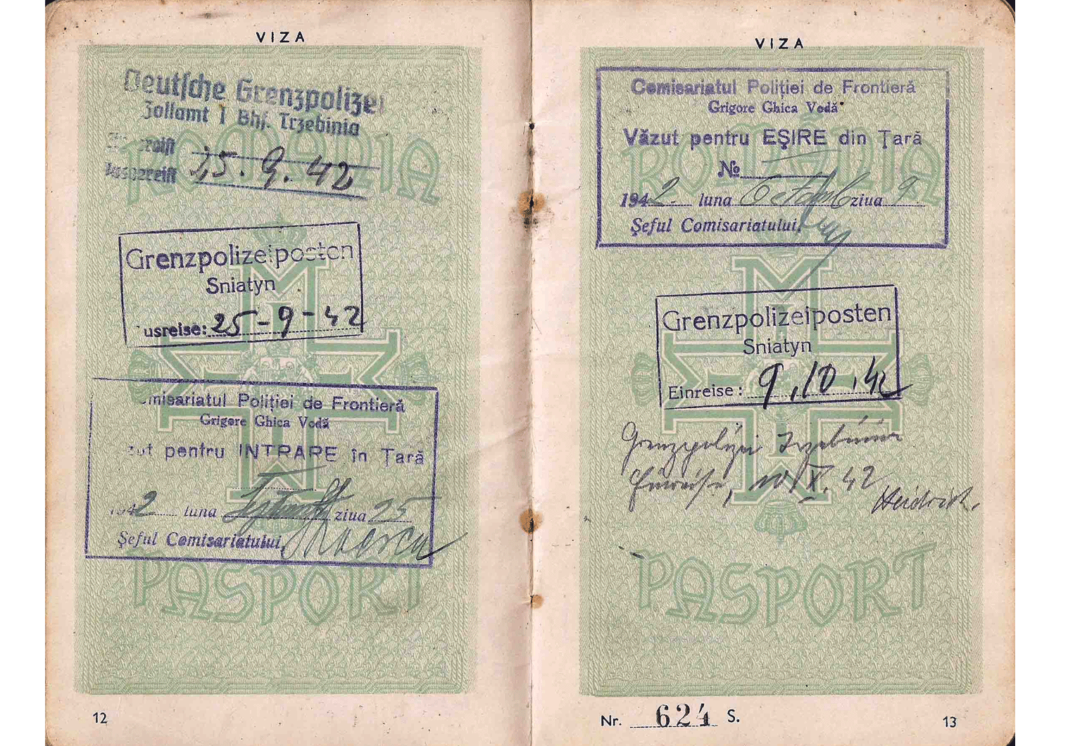 WW2 Romanian Service passport