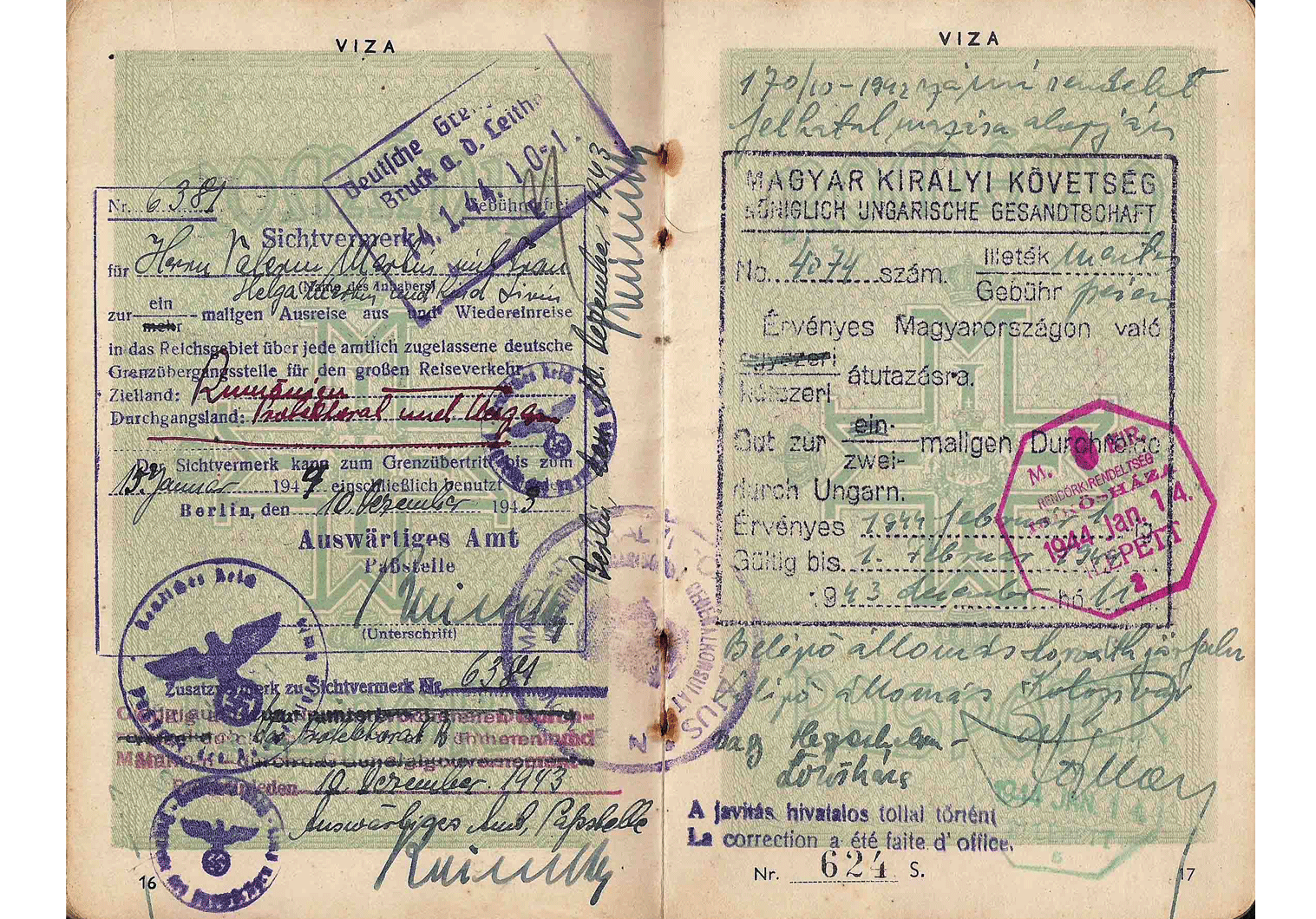 WW2 German visa