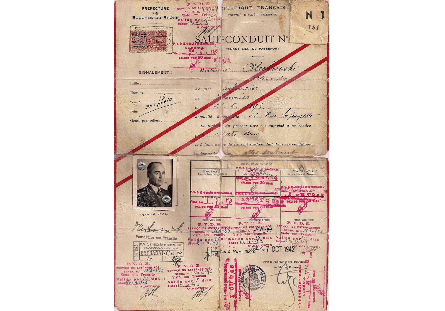 WW2 French travel document