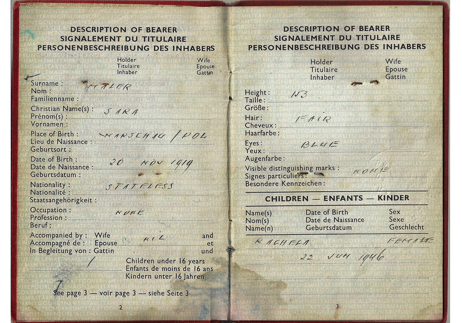 Allied Military Government passport