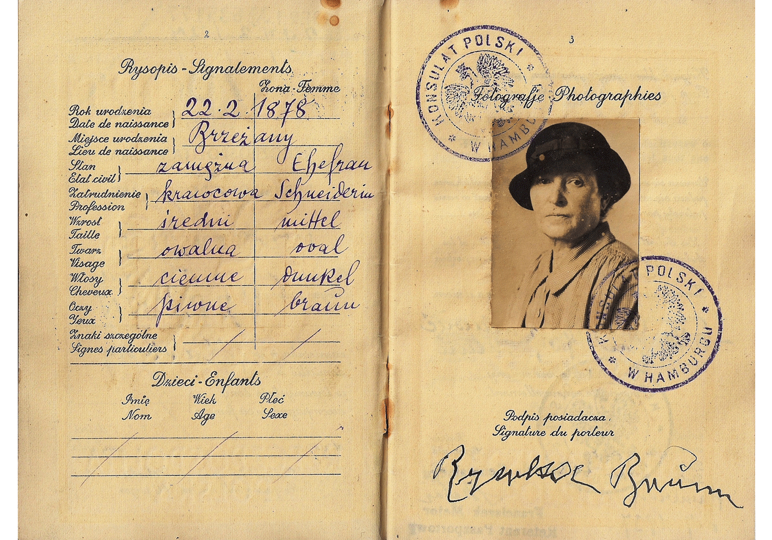 A Jewess that was expelled to Zbaszyn in 1938.