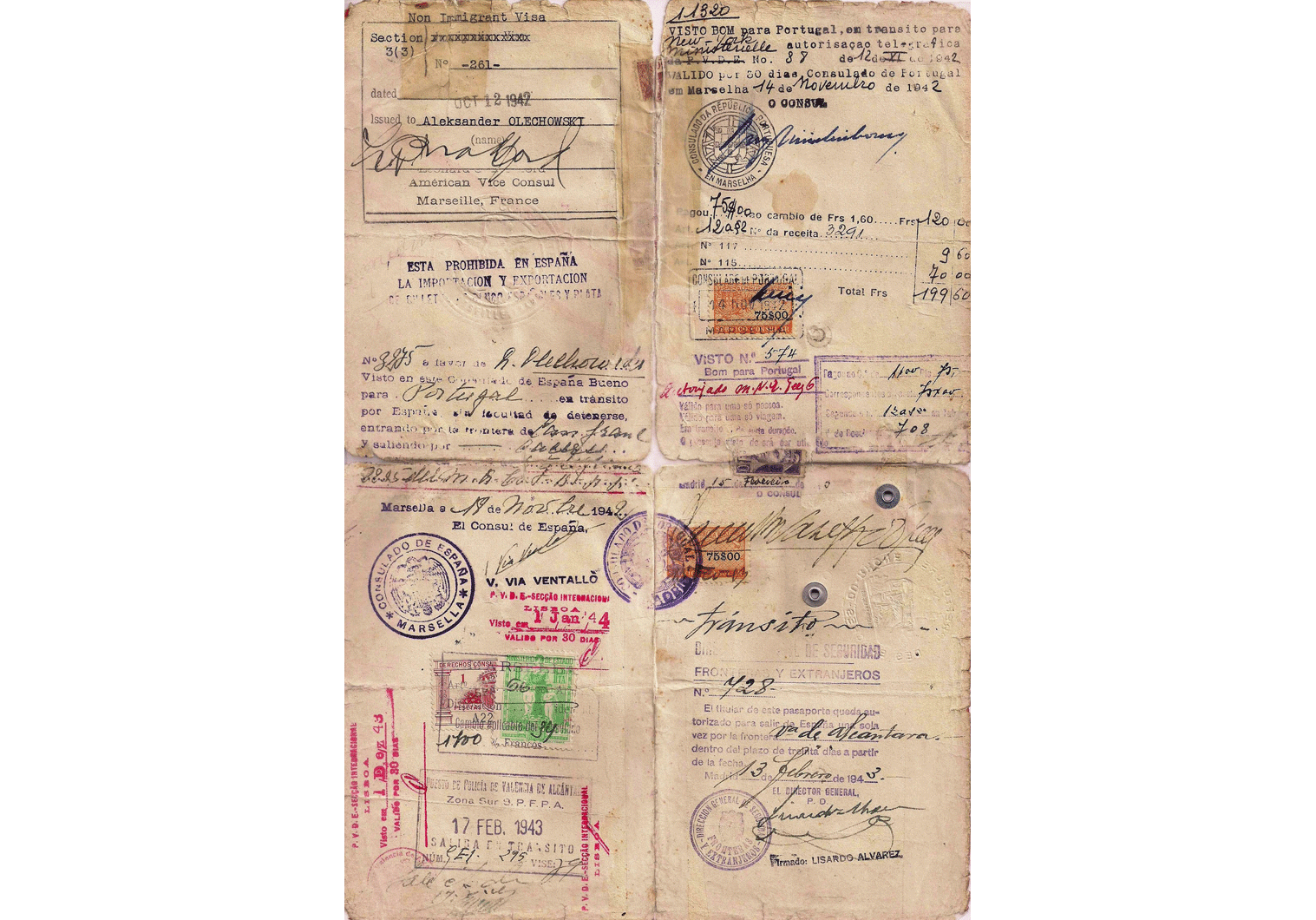 Amazing set of papers used to escape France