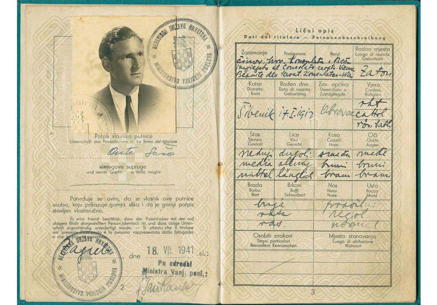 WW2 service passport