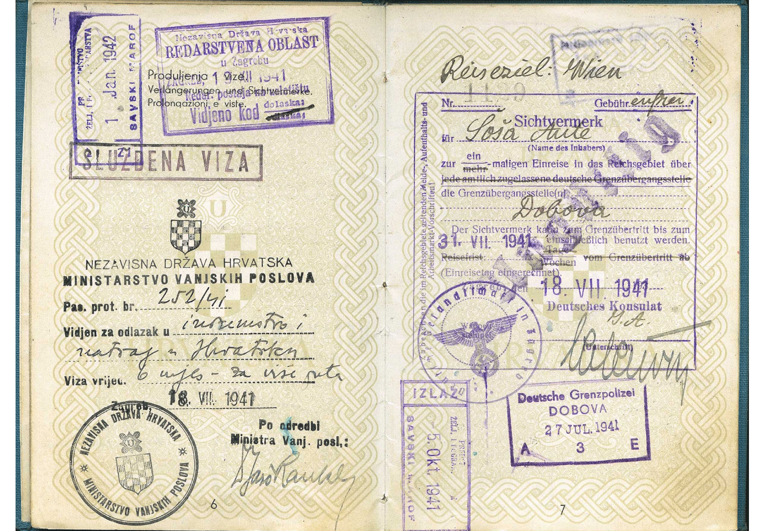 WW2 Croatian Service-Passport
