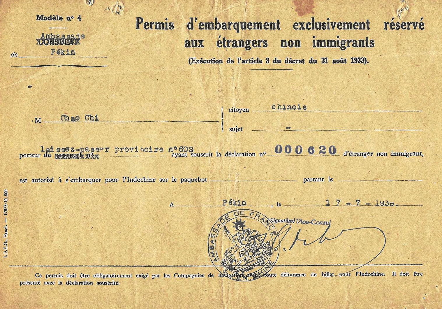 WW2 French passport