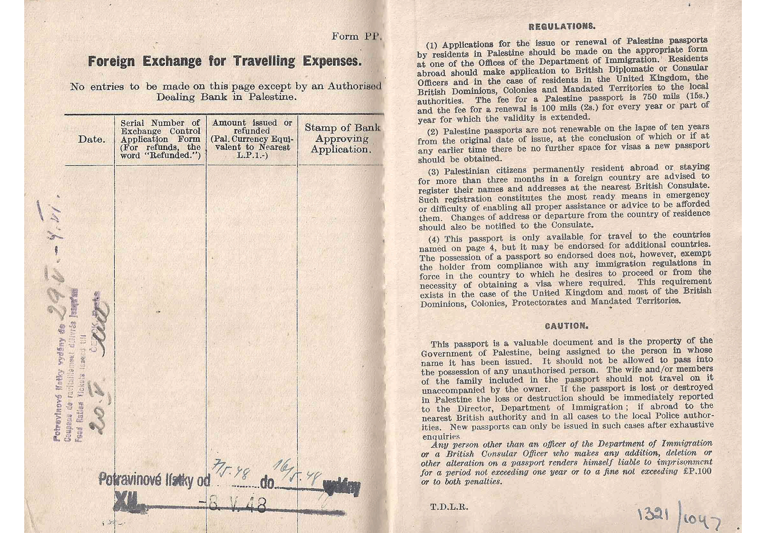 Israel air force 1948 pilot's passport