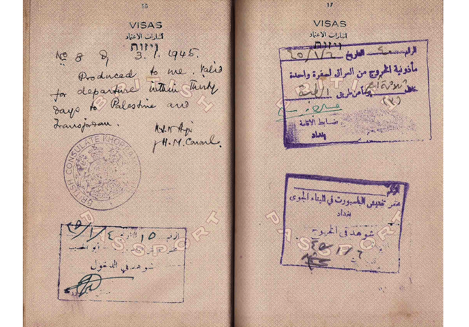 WW2 British Palestine passport