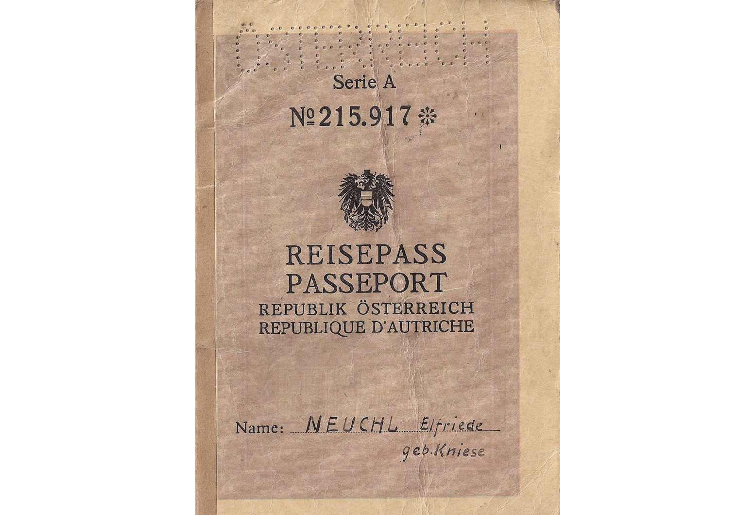 post WW2 Austrian passport