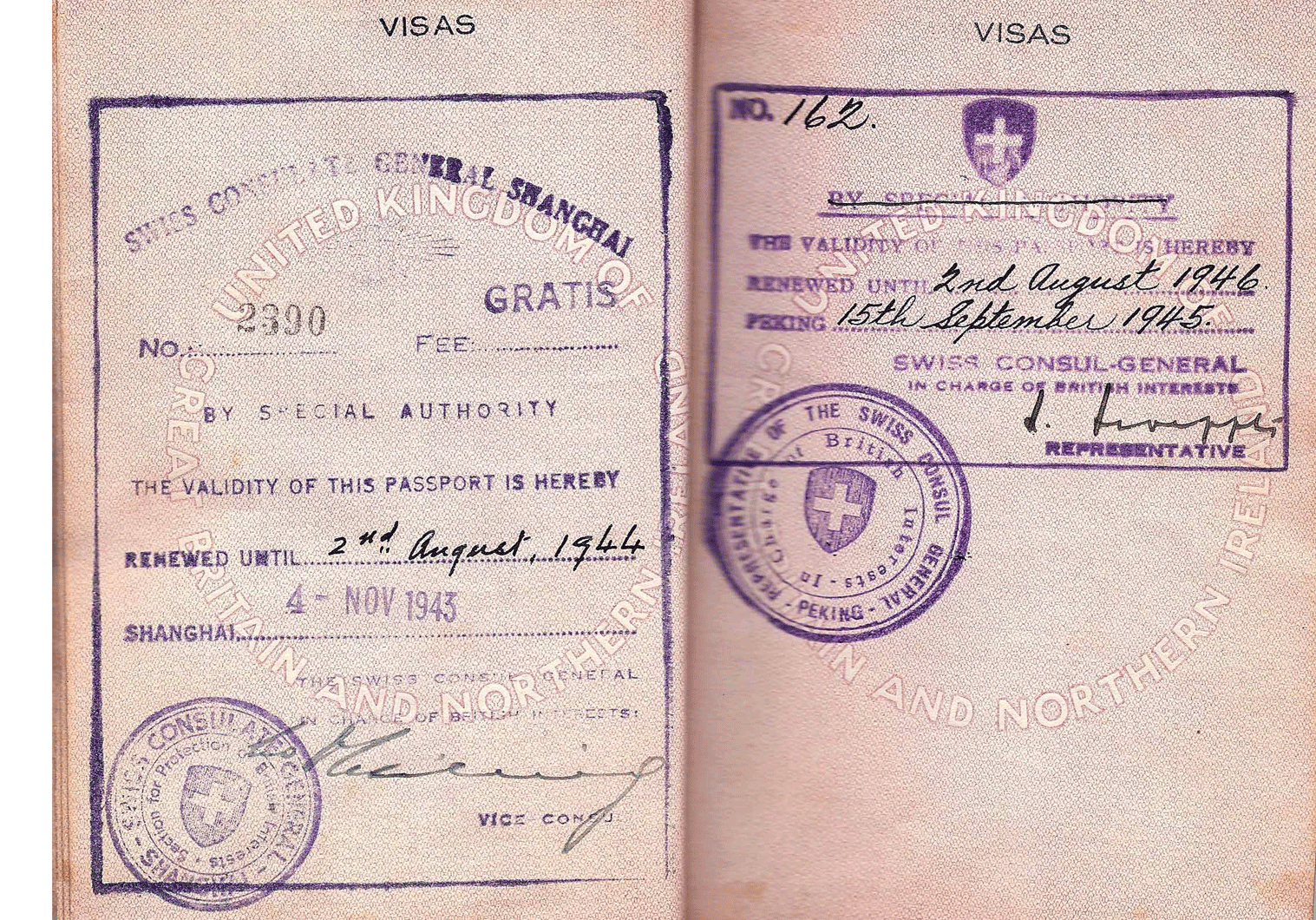 WW2 Swiss protection visa