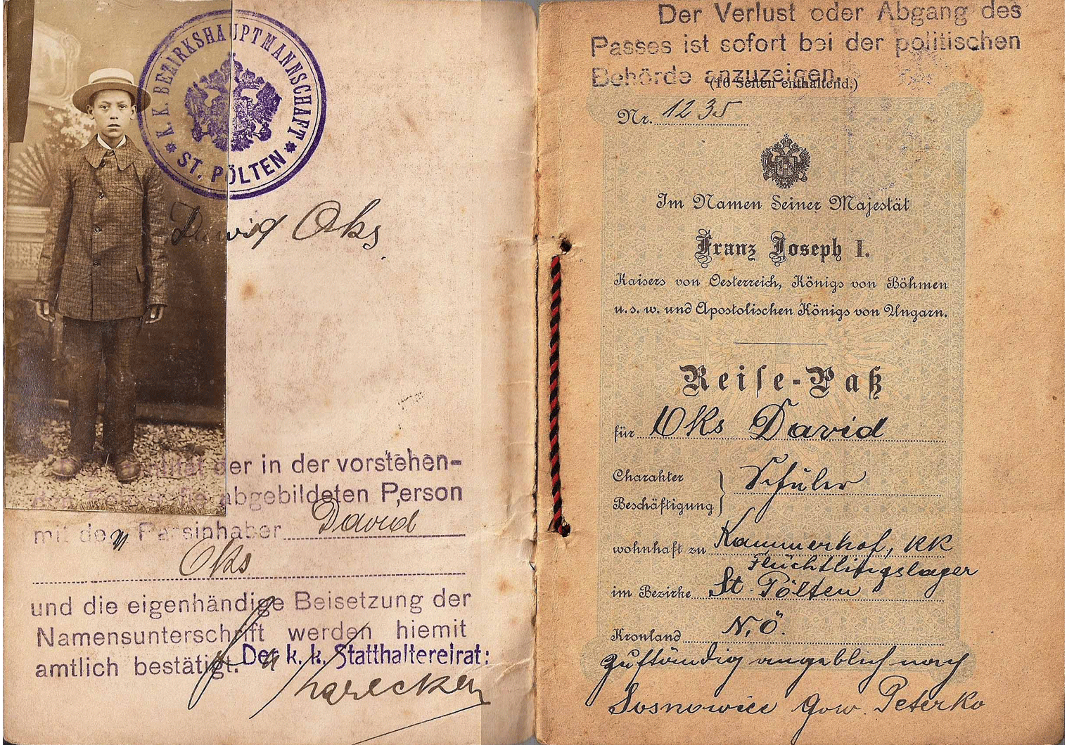 WWI refugee passport