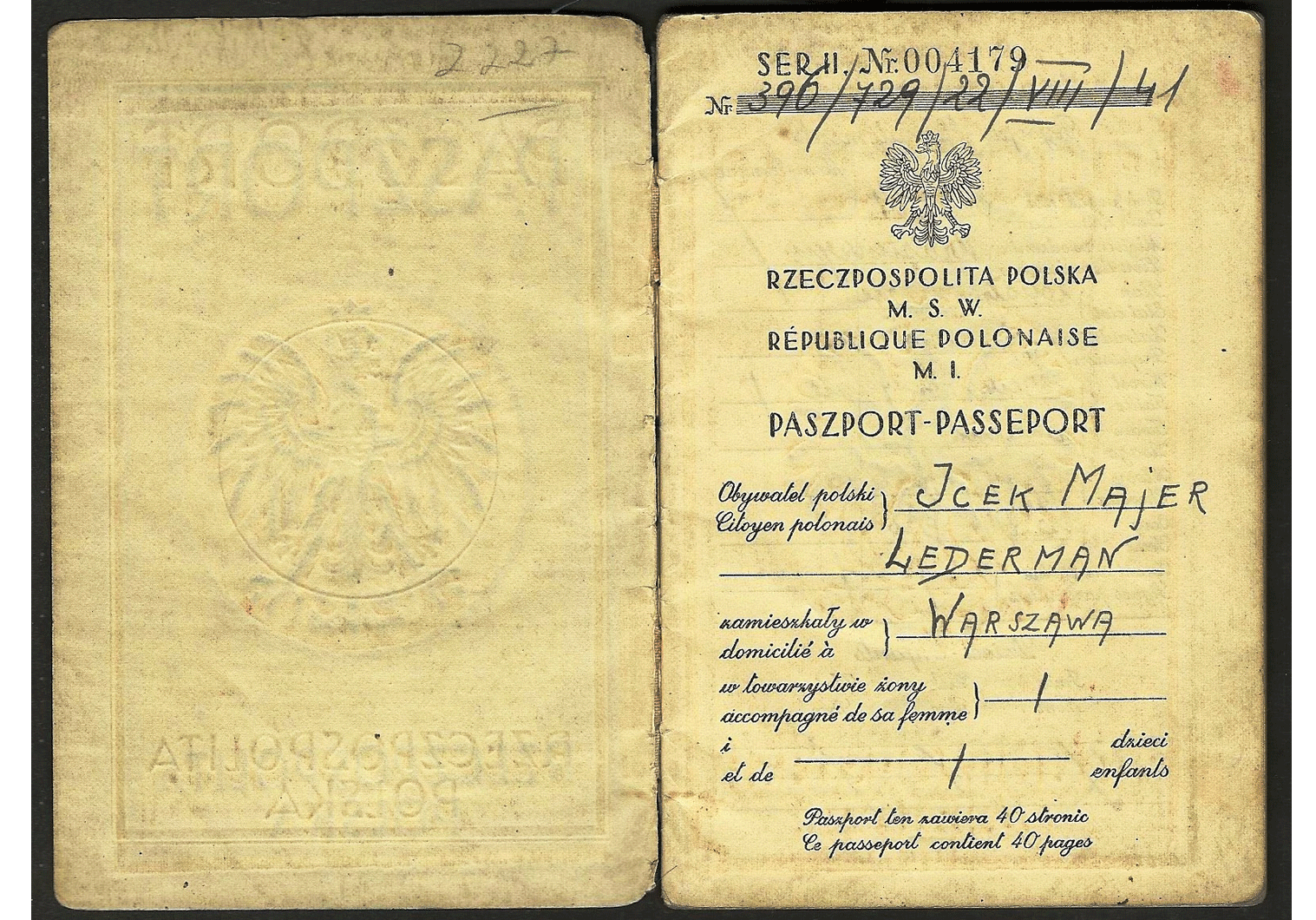 important WW2 Polish passport