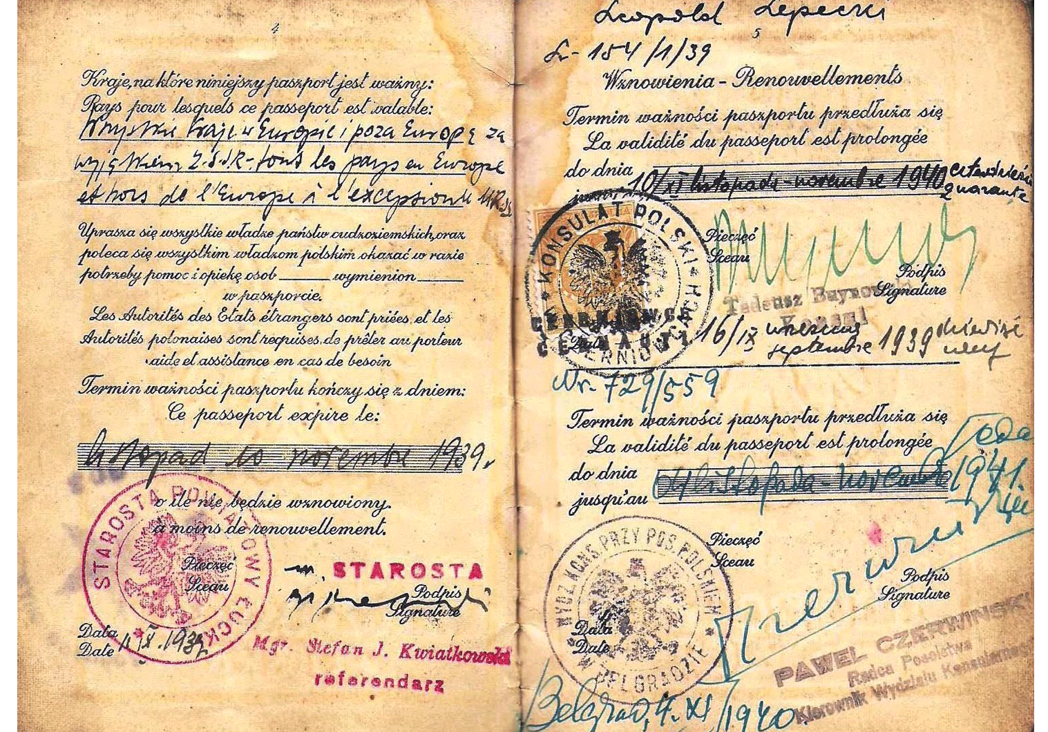 WWII Polish emergency passports