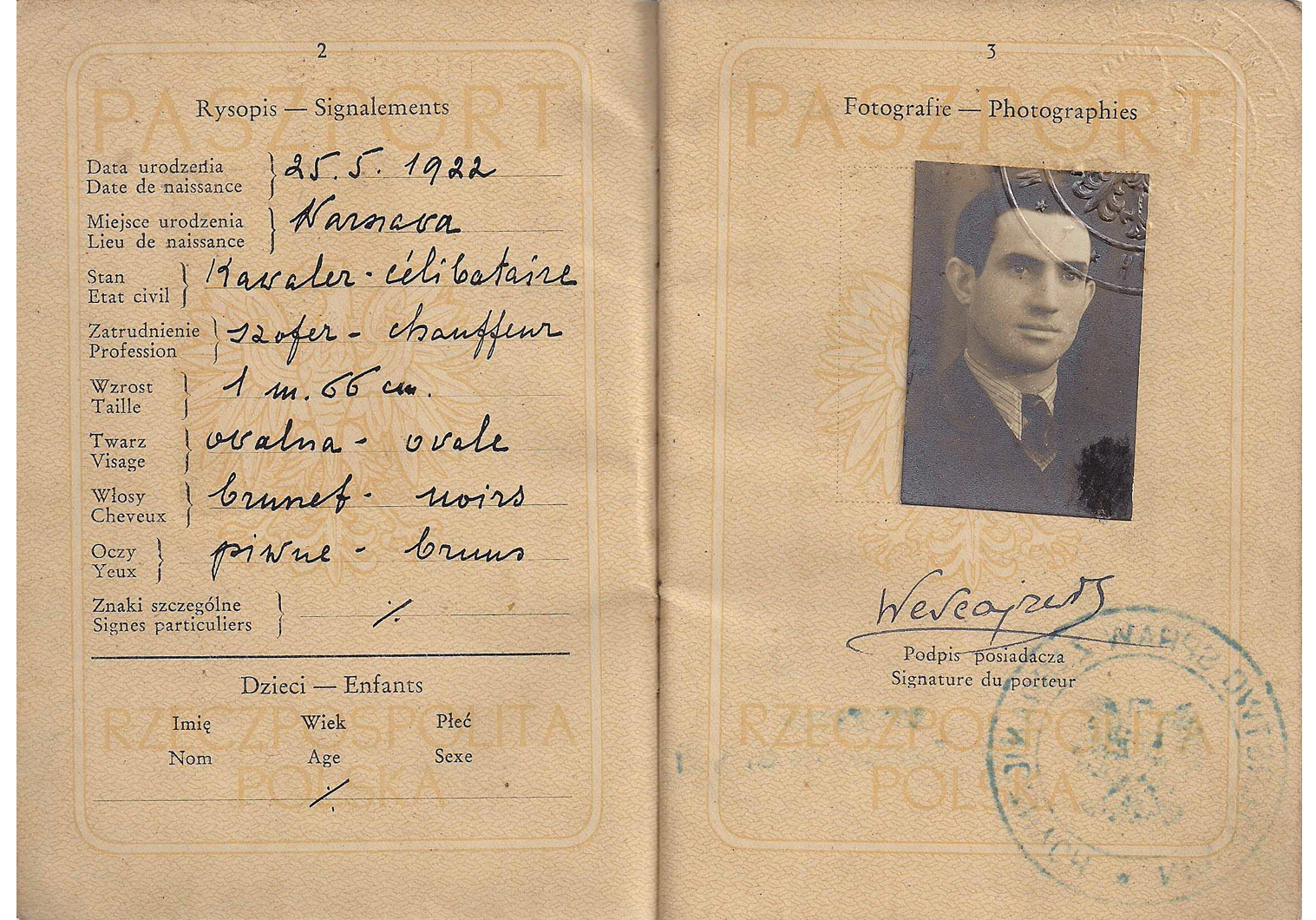 post WW2 Polish passport