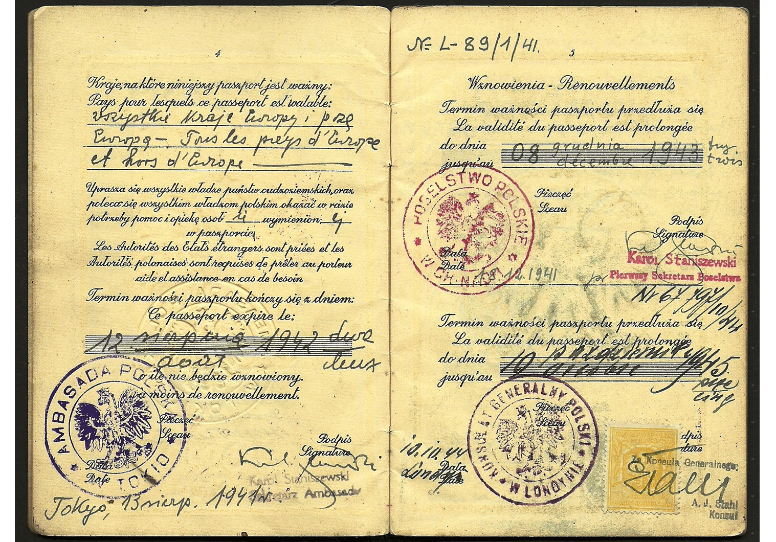 WW2 Polish passport