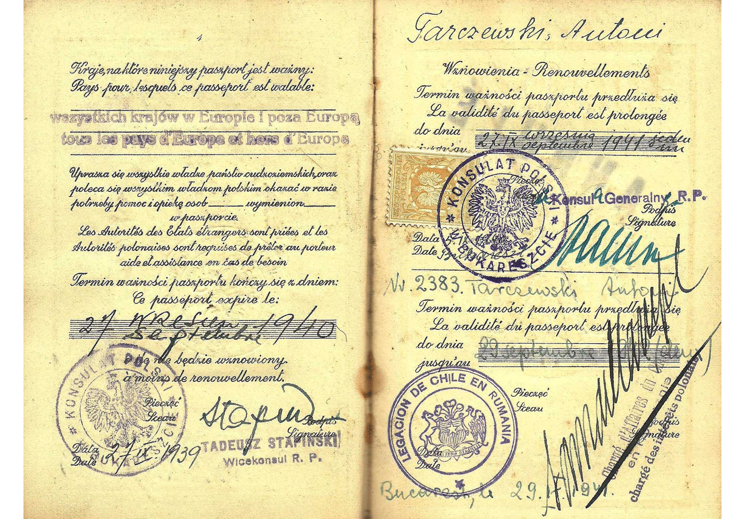 WWII Polish emergency passports