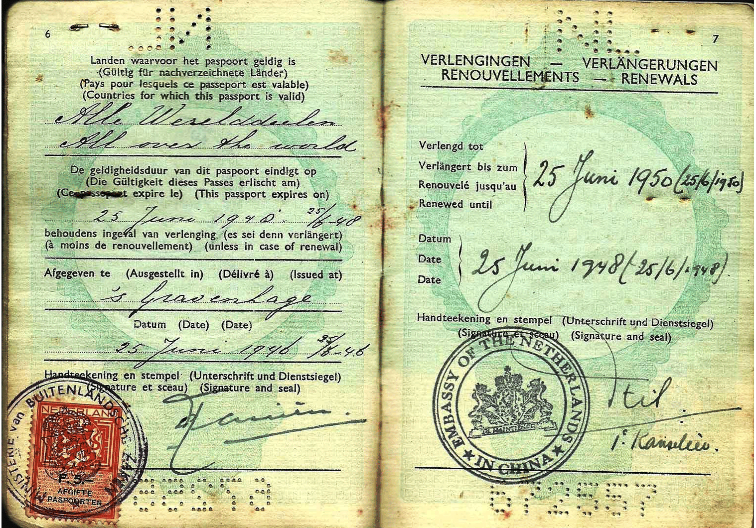 WW2 Dutch Jewish passport