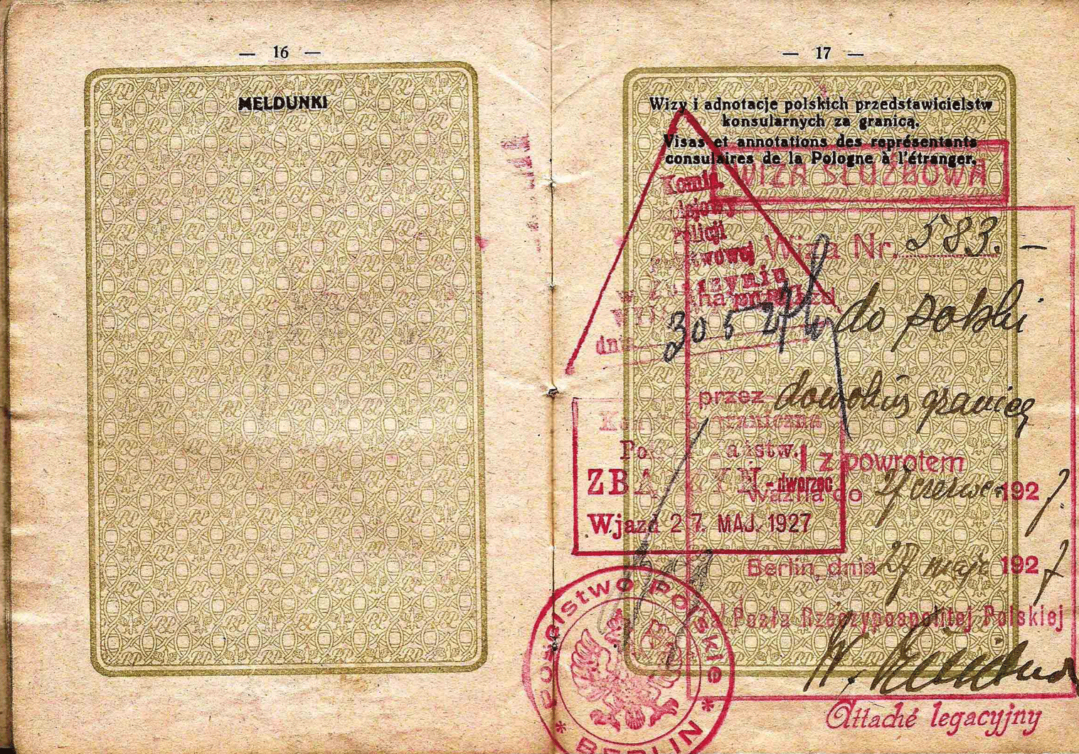 old Polish service passport