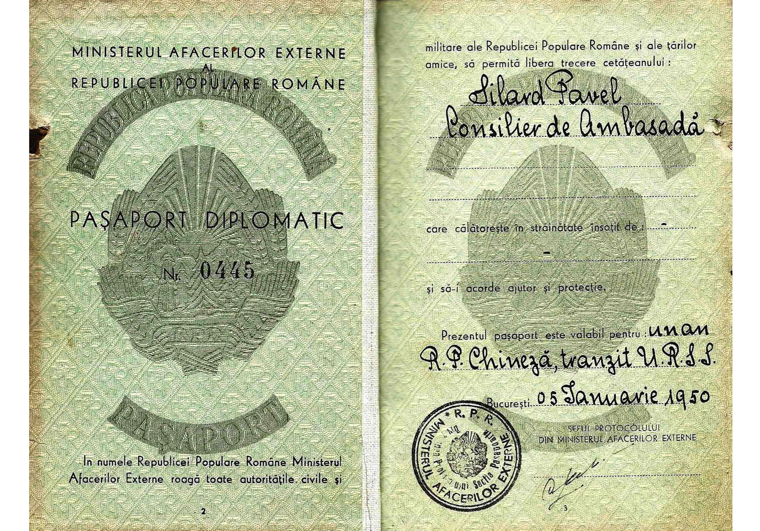 post-WW2 Diplomatic passport
