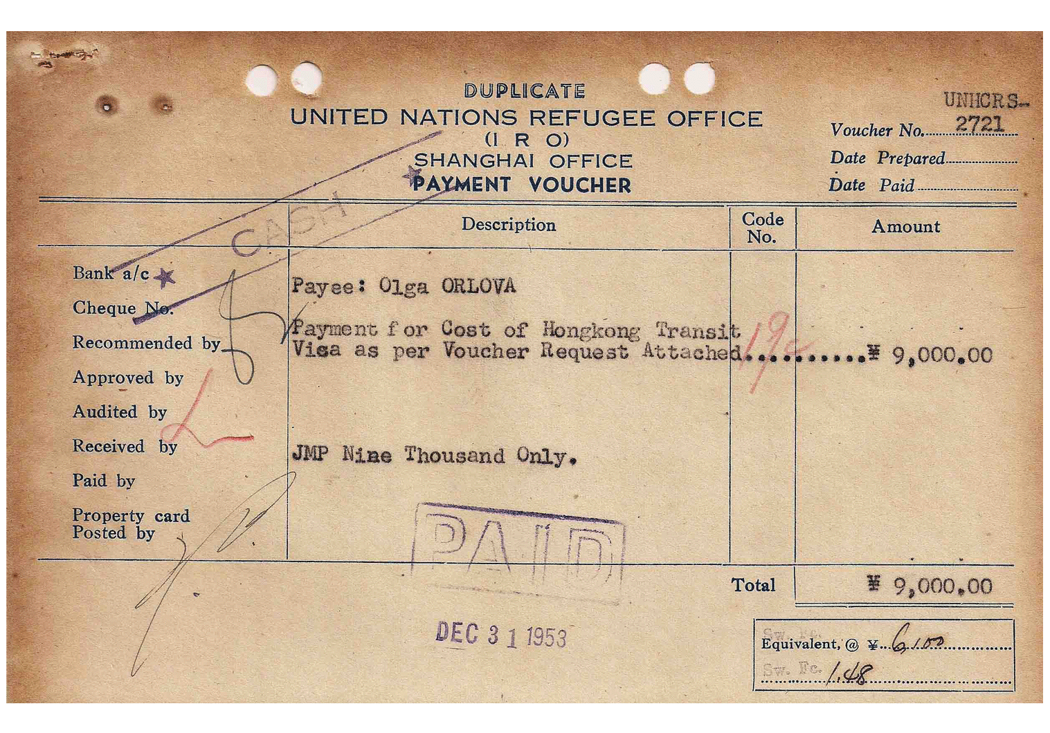 Post-war IRO & UNRRA Shanghai office refugee material