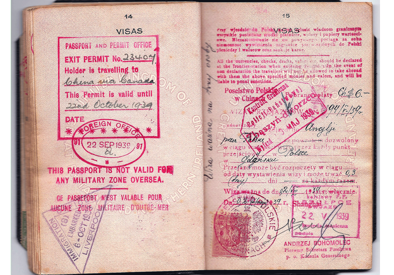 Polish WW2 visa