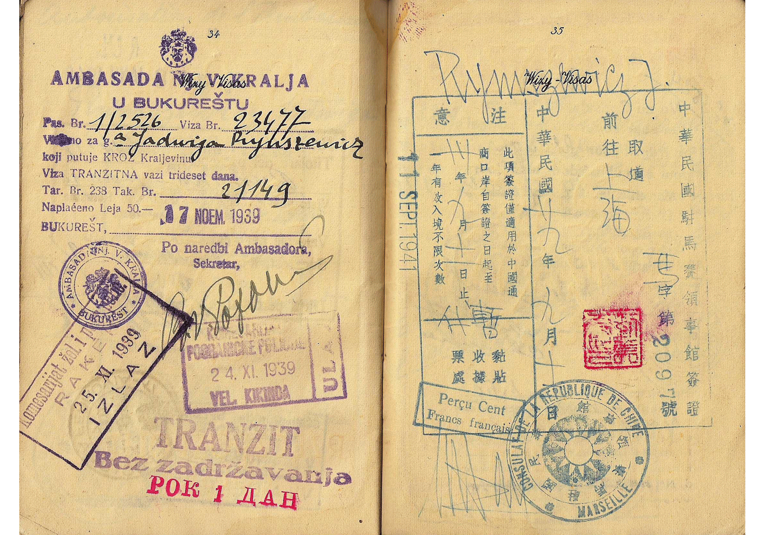 War time used Polish passport