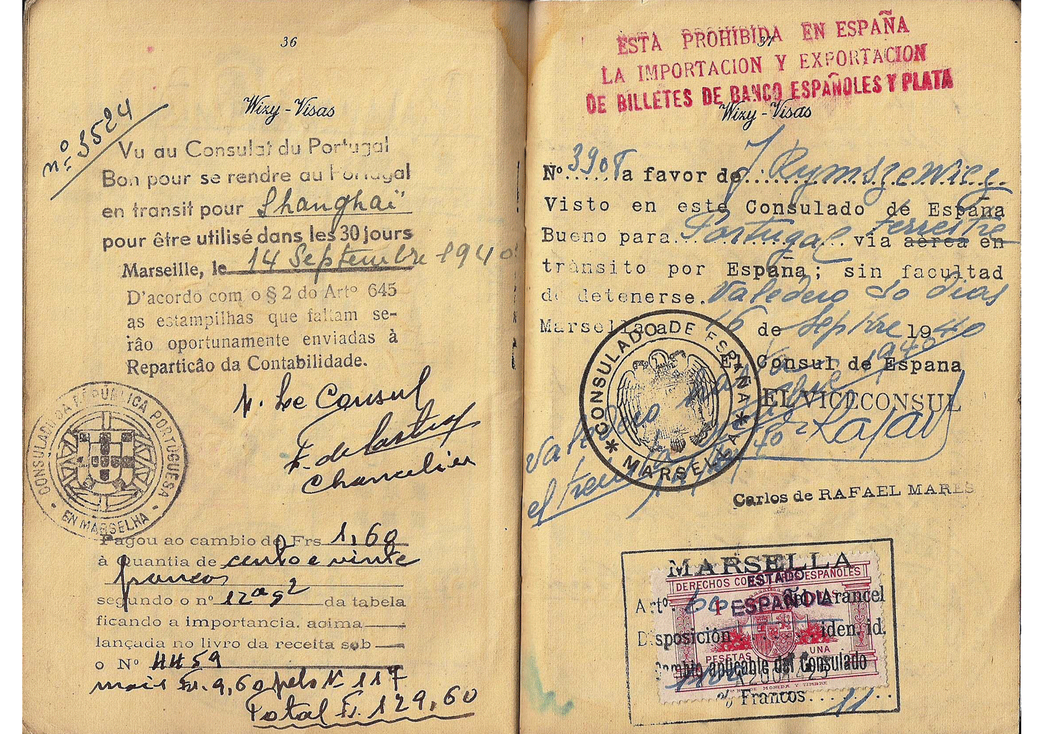 War time used Polish passport