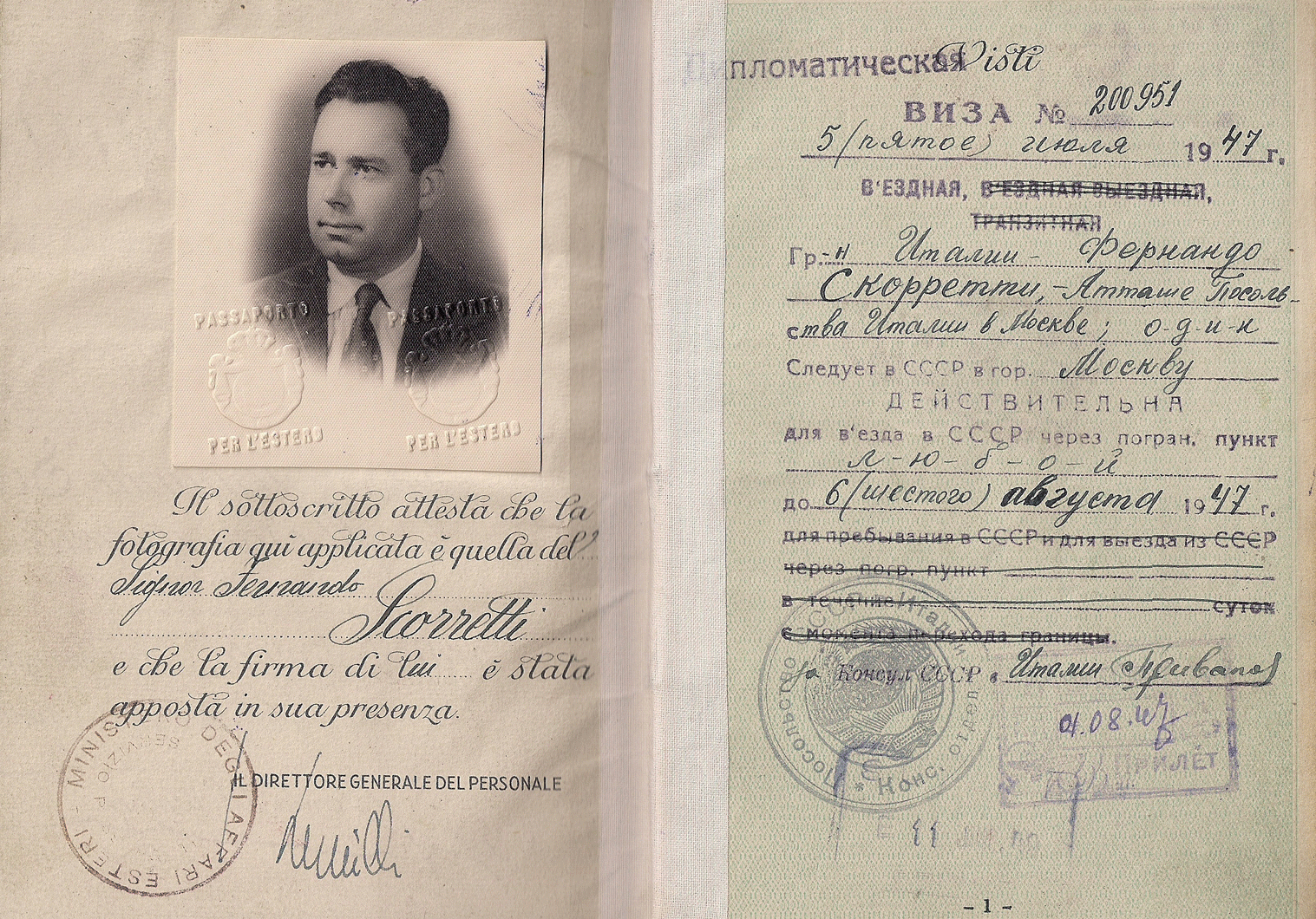 Post-WW2 diplomatic passport