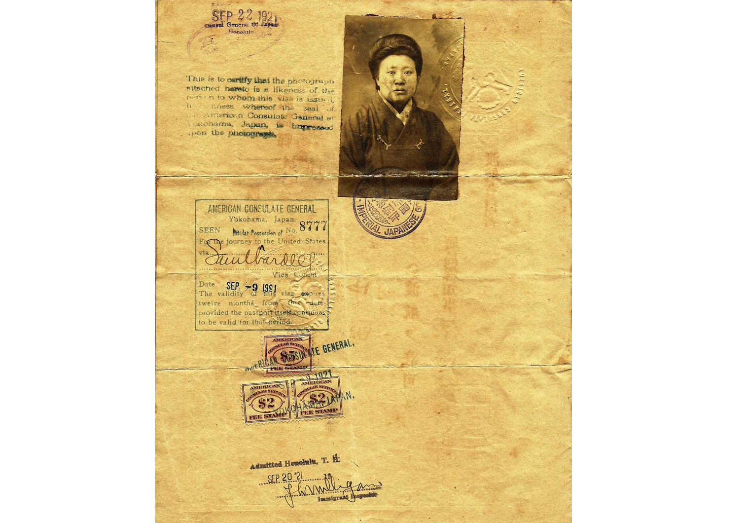 Early Japanese passport