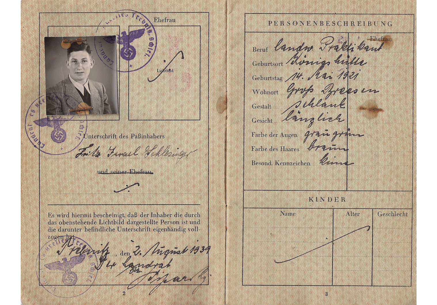 WW2 German J stamped passport