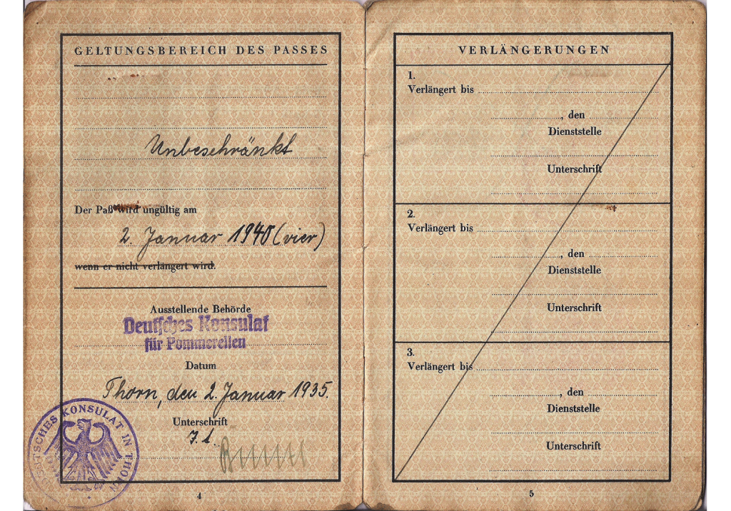 1935 German Passport Our Passports 3455