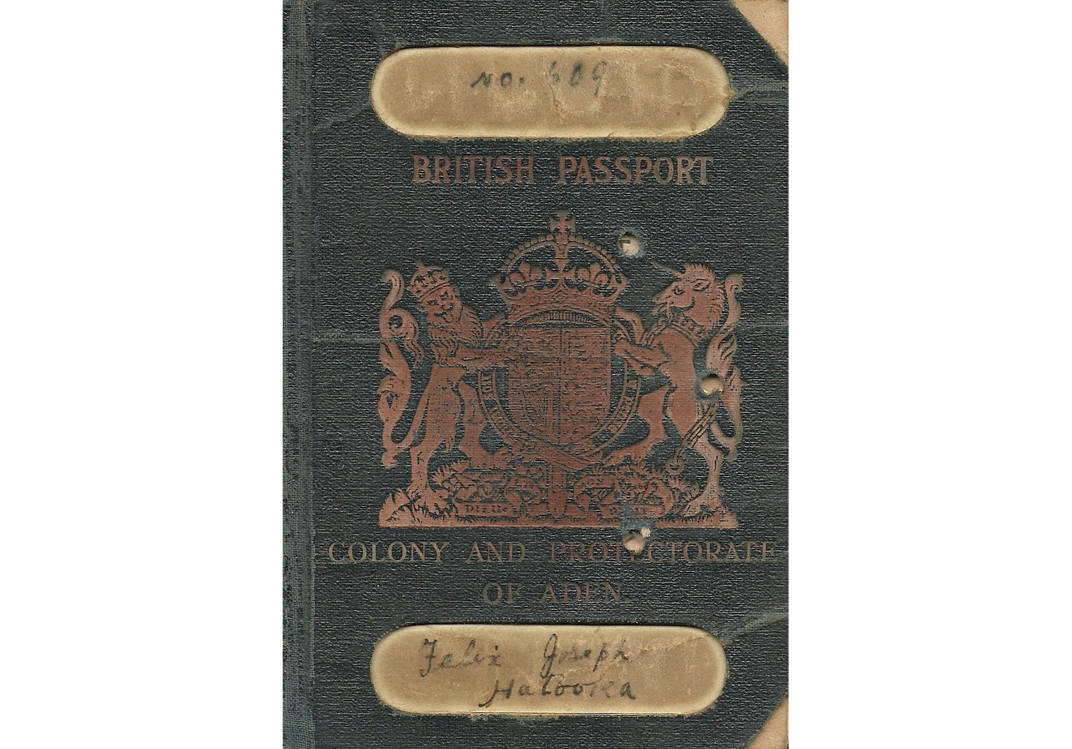 WW2 Aden colony passport