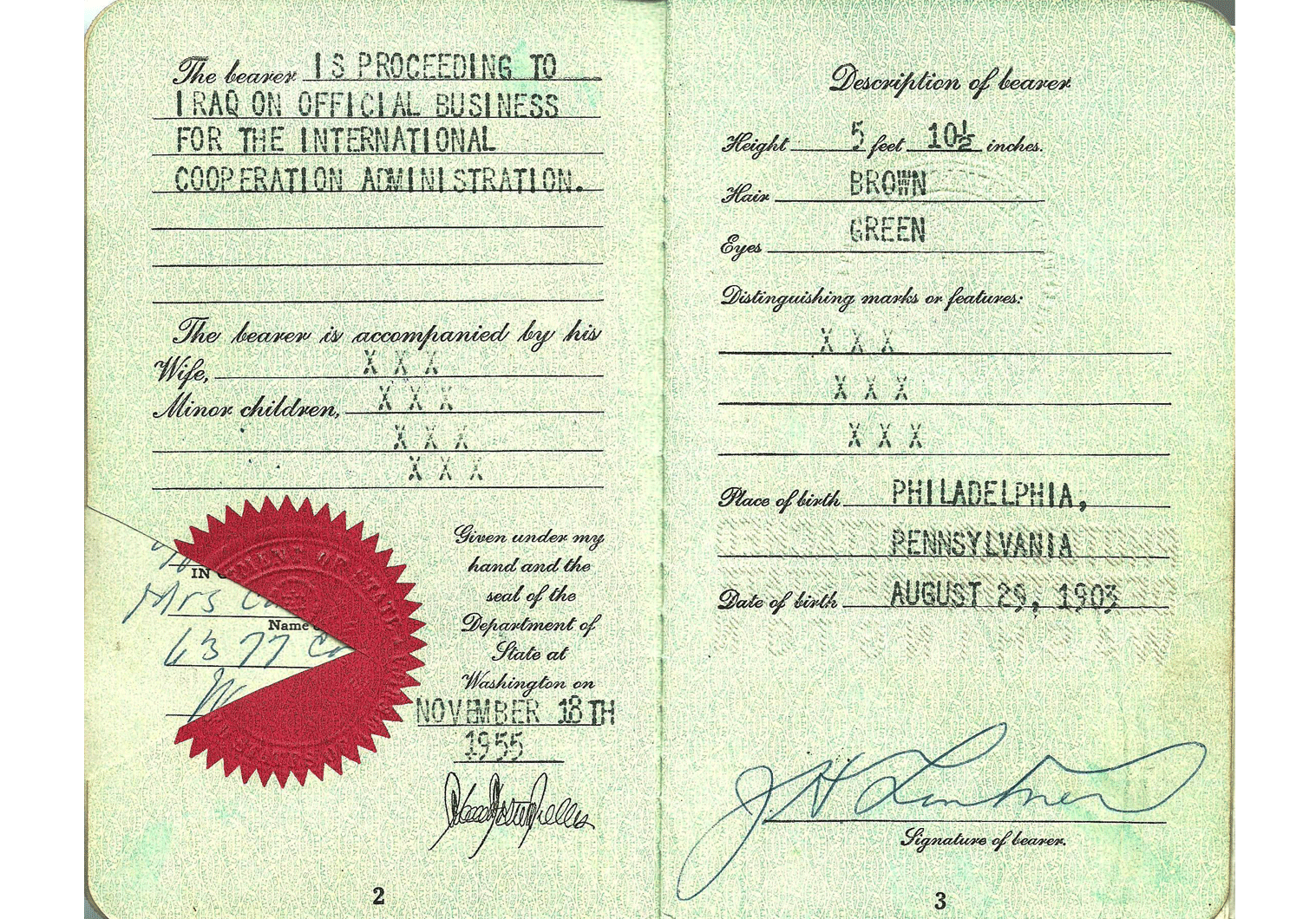 cold-war US special passport