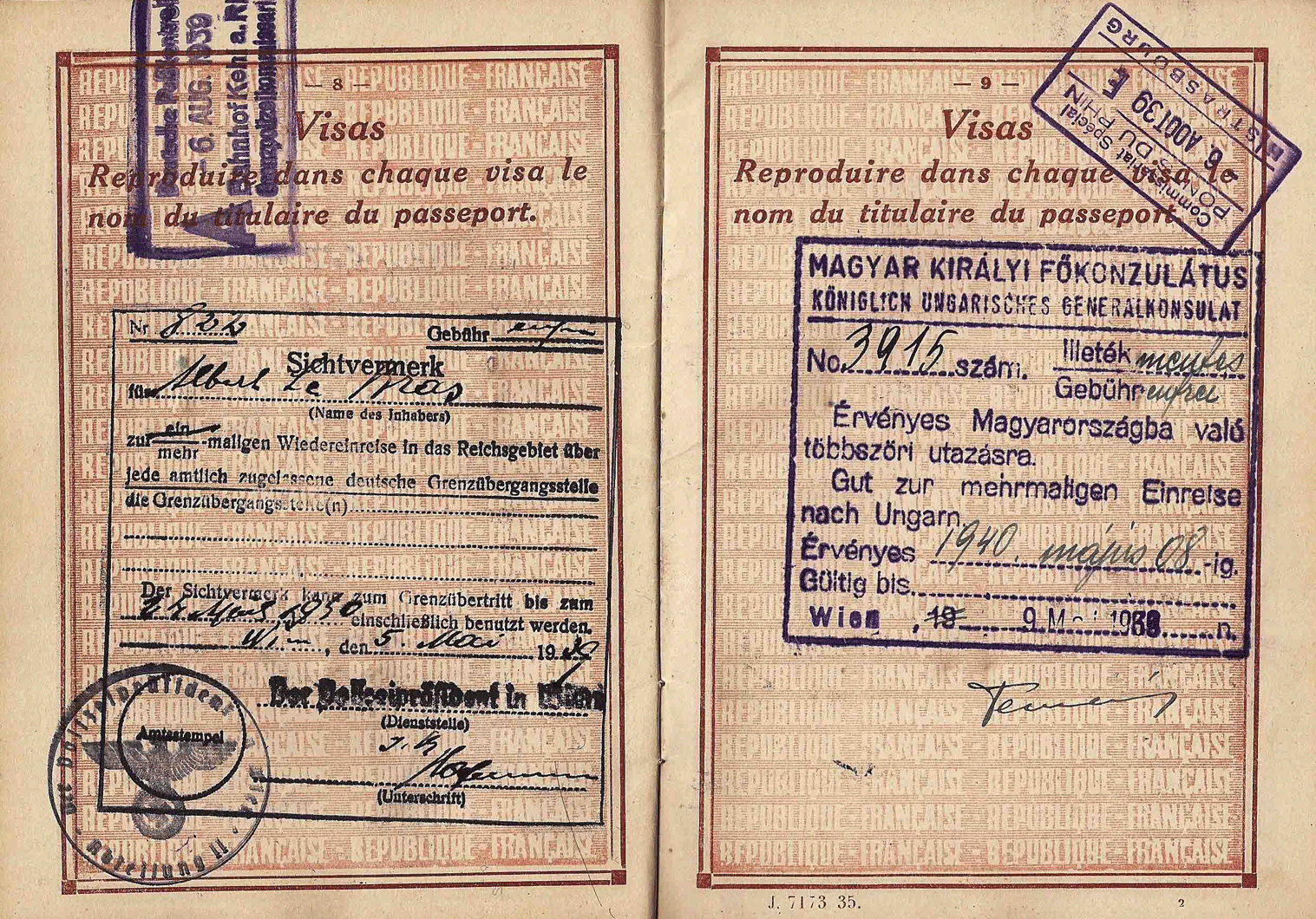 WW2 French passport