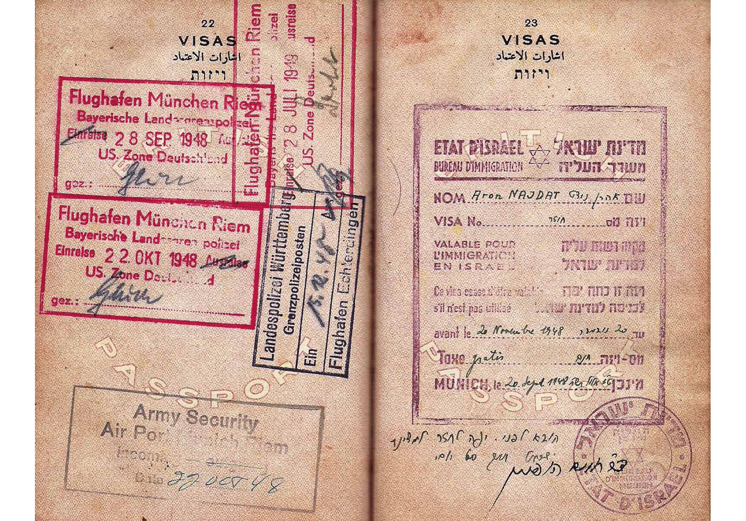 1948 Israeli visa