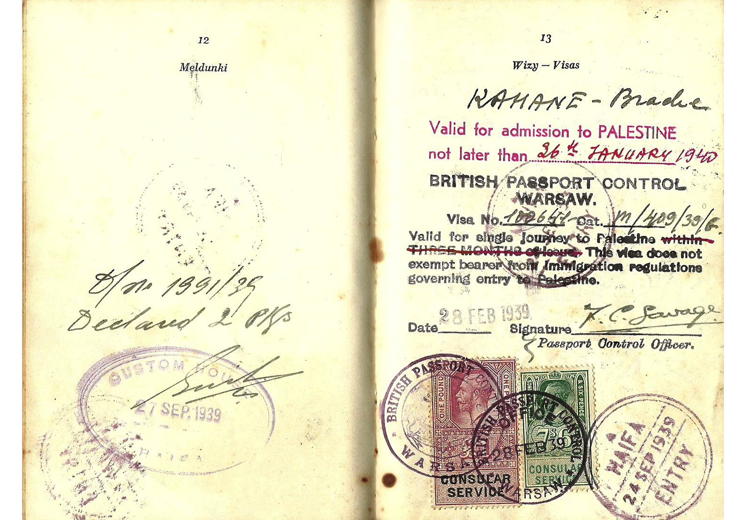 WW2 travel document